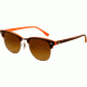 Ray-Ban Clubmaster Bifocal Sunglasses RB3016 with Lined Bi-Focal Rx Prescription Lenses RB3016-112685-5121 - Lens Diameter 51 mm, Frame Color Top Dark Havana on Orange