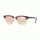 Ray-Ban Clubmaster Bifocal Sunglasses RB3016 with Lined Bi-Focal Rx Prescription Lenses RB3016-990-7O-49 - Lens Diameter 49 mm, Frame Color Shiny Red Havana