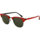 Ray-Ban RB3016 Bifocal Sunglasses - Top Red On Black Crystal Green Frame / 49 mm Prescription Lenses, 985-4921