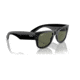 Ray-Ban RB0840S Mega Wayfarer Sunglasses, Black Frame, Green Polarized Lens, 51, RB0840S-901-58-51