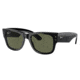 Ray-Ban RB0840SF Mega Wayfarer Sunglasses, Black Frame, Green Polarized Lens, Asian Fit, 52, RB0840SF-901-58-52