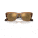 Ray-Ban RB0840SF Mega Wayfarer Sunglasses, Transparent Brown Frame, Light Brown Mirror Gold Lens, Asian Fit, 52, RB0840SF-663693-52