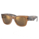 Ray-Ban RB0840SF Mega Wayfarer Sunglasses, Transparent Brown Frame, Light Brown Mirror Gold Lens, Asian Fit, 52, RB0840SF-663693-52