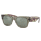 Ray-Ban RB0840SF Mega Wayfarer Sunglasses, Transparent Green Frame, Grey Mirror Lens, Asian Fit, 52, RB0840SF-66355C-52