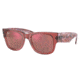 Ray-Ban RB0840SF Mega Wayfarer Sunglasses, Transparent Pink Frame, Brown Mirror Dark Red Lens, Asian Fit, 52, RB0840SF-66372K-52