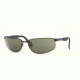 Ray-Ban RB3254 Progressive Sunglasses - Matte Black Frame w/ Crystal Green 61 mm Diameter Lenses, 006-6116
