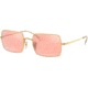 Ray-Ban Rectangle RB1969 Sunglasses, Arista, Photo Pink Mirror Grey, 54, RB1969-001-3E-54