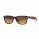 Ray-Ban New Wayfarer Prescription Sunglasses RB2132 RB2132-624085-55 - Lens Diameter 55 mm, Frame Color Black/top Bordo' Alcantara