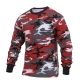 Rothco Long Sleeve Colored Camo T-Shirt, Red Camo, L, 3173-RedCamo-L