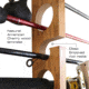 Rush Creek Creations 11 Rod Fishing Holder, American Cherry, 27 x 3 x 1, 38-3026