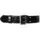 Safariland 875 Stitched Edge Belt, 2.25in Wide, Hi-Gloss Black, Chrome Buckle, Waist 50 in
