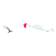 Sea Striker Deluxe Finger Mullet Rig, Removable 2/0 Double Hook w/Bucktail, 1 1/4" Red/White Pear Float, SSDMR-B