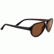 Serengeti Giorgio Single Vision Prescription Sunglasses, Shiny Black / Brown Wood Frame-8182SV