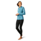 Smartwool Merino 250 Baselayer Pattern 1/4 Zip - Womens, Wave Blue Traced Dahlia, Small, SW016375E39-S