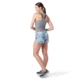 Smartwool Merino Sport Lined Short - Womens, Bleached Aqua Mountain Plaid Print, Medium, SW016604J57M