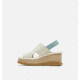 Sorel Joanie III Slingback Wedge Sandals - Womens, Chalk/Crushed Blue, 7.5 US, 1999421-191-7.5
