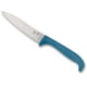 Spyderco Counter Puppy Kitchen Knife, 3.48in 7CR17 Stainless Steel Satin SpyderEdge Leaf Blade, Plastic Blue Handle, K20PBL