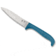 Spyderco Counter Puppy Kitchen Knife, 3.48in, 7CR17 Stainless Steel, Satin Serrated Leaf Blade, Plastic Blue Handle, K20SBL