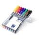 Staedtler Lumocolor Permanent Superfine Pen Pack - 8 Colors w/ Stand-Up Box - Yellow, Red, Blue, Orange, Green, Purple, Brown, Black ST 313 WP8