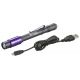 USED, Streamlight Stylus Pro USB UV Rechargeable Penlight,325mW w/USB Cord,Holster 66149