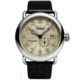 Szanto Automatic Officer Watches, Ivory Dial, Black Strap, Steel, One Size, SZ 6305E