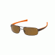 Tag Heuer 0254 Single Vision Prescription Sunglasses, Matte Chocolate Frame - Brown/Orange Temples Frame, Outdoor Brown Lens-0254-708SV