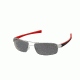 Tag Heuer 0254 Single Vision Prescription Sunglasses, Pure Frame - Black/Red Temples Frame, Outdoor Grey Lens-0254-102SV