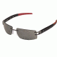 Tag Heuer 0401 Progressive Prescription Sunglasses, Anthracite Frame - Black/Red/Calfskin Carbon Temples Frame, Outdoor Grey w/ Flash Mirror Lens-0401-120PR