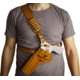 Tagua Gunleather Wrangler Chest Leather Holster, Most 9/.40/.45 Double Stack 4.5in - Sig P320/Springfield XDM 4.5 Model, Right Hand, Brown, WRANGLER CHEST-TB-502