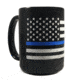 Thin Blue Line Distressed Flag Mug- , 15 Oz - MUG-DIST-TBL-15