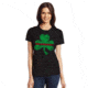 Thin Blue Line Womens T-shirt, Shamrock, Thin Red Line - WOM-STPAT-TRL-TSHIRT-BLACK-L