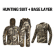 Tidewe Altus Ultra Silent Hunting Suit and Merino 150 Wool Base Layer Bundle, HC002-VWXL-TE-HL001-VW-S-TE
