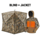 Tidewe VisX/VisMax See Through Hunting Blind and Mens Heated Insulated Water-resistant Jacket Bundle, BL001-CG-V3-TE-HJ007-BNXL-TE