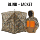 Tidewe VisX/VisMax See Through Hunting Blind and Mens Heated Insulated Water-resistant Jacket Bundle, BL001-CG-V2-TE-HJ007-BNM-TE