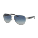 Tory Burch TY6051 Progressive Prescription Sunglasses TY6051-31924L-60 - Lens Diameter 60 mm, Frame Color Silver/pearl Navy Tort