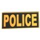 TUFF Products Police PVC Patch, Black w/Gold Lettering, 7x3, P-Police -7x3 BKGD