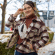 Vertx Lena Long Sleeve Shirt Jacket - Womens, Burnt Cherry Plaid, Extra Small, F1 VTX7039 BRCP XSMALL N/A