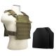 Vism Fast Plate Carrier w/2 10x12in Level IIIA Shooters Cut Hard Ballistic Plates, Tan, BUCCVPCF2995T-A