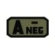 Voodoo Tactical Blood Type Rubber Patch, A- Neg, OD Green, 07-0992004000