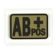 Voodoo Tactical Blood Type Rubber Patch, AB+, Coyote, 07-0997007000