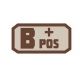 Voodoo Tactical Blood Type Rubber Patch, B+, Gray, 07-0993014000
