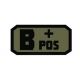 Voodoo Tactical Blood Type Rubber Patch, B+, OD Green, 07-0993004000