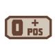Voodoo Tactical Blood Type Rubber Patch, O+, Gray, 07-0995014000
