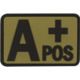 Voodoo Tactical Blood Type Rubber Patch, AB+, Gray, 07-0997014000