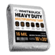 White Duck Super Heavy Duty Poly Tarp, Silver/Black, 16x20ft, PT-16x20-SB