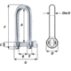 Wichard Marine Captive Pin Long D Shackle - Diameter 8mm - 5/16in, 1414