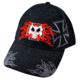 Zan Headgear 3-D Embroidered Black Cap Maltese Flames CPA134