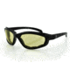 Zan Headgear Arizona Sunglass, Shiny Black Frame, Yellow Lens EZAZ001Y