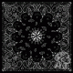 Zan Headgear Bandanna, Cotton, Black Paisley B001
