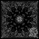 Zan Headgear Bandanna, Cotton, Black Paisley B001